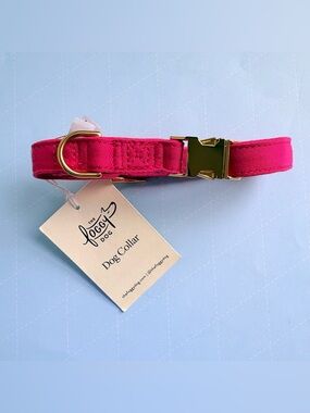 The Foggy Dog Pink Dog Collar Small Gold Hardware Pet preppy pup NEW w/ tags